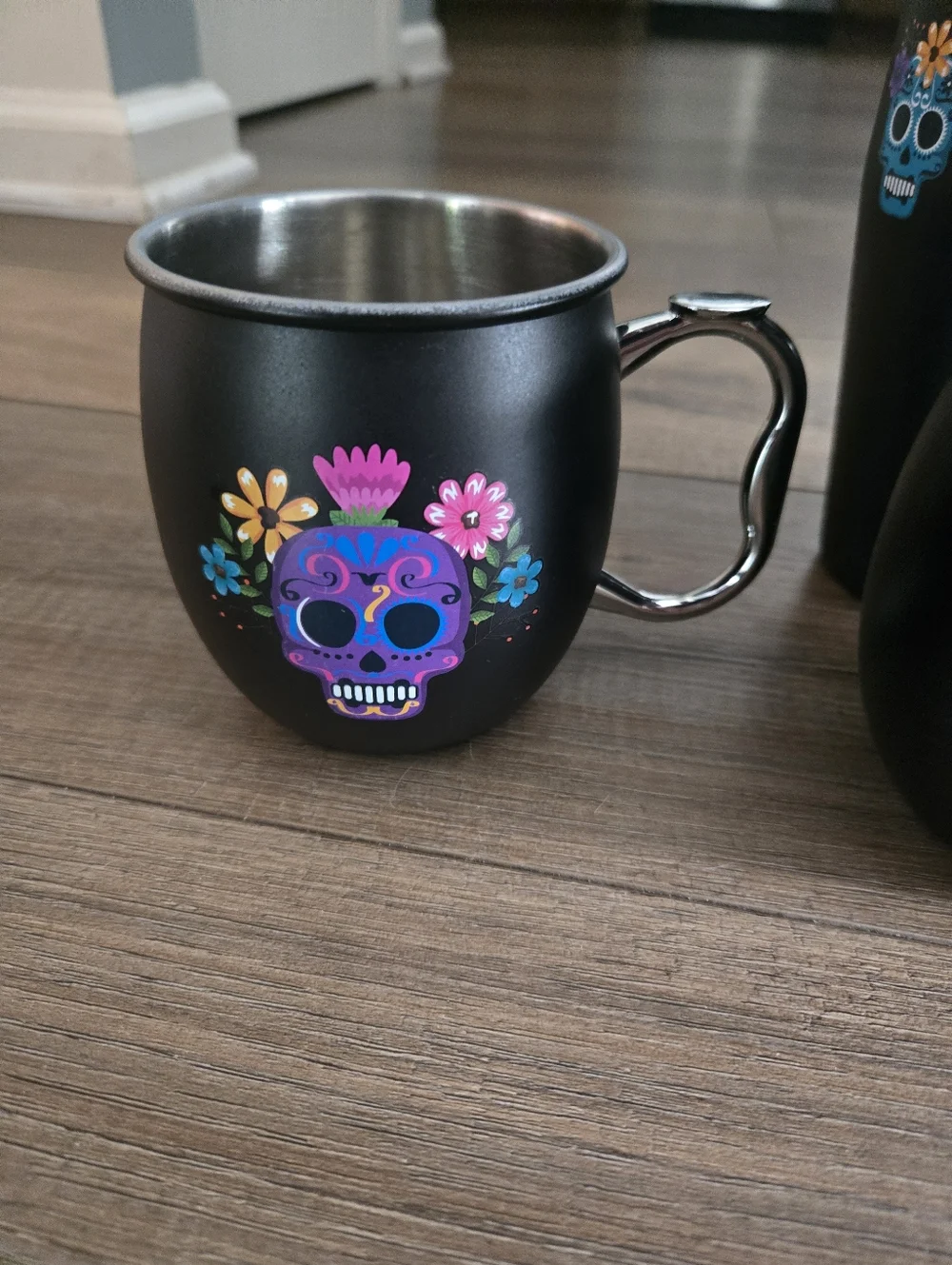 Oggi Day of the Dead Black Skull Cocktail Shaker Set - Dia de los Muertos